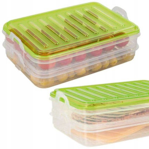 Pojemnik na wędliny organizer plastikowy 2 poziomy