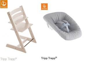 Krzesełko Stokke Tripp Trapp Whitewash + GRATIS Newborn set GREY