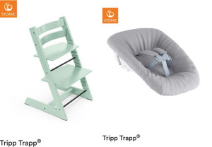 Krzesełko Stokke Tripp Trapp Soft Mint + GRATIS Newborn set GREY