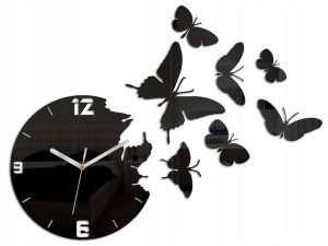 Zegar Ścienny -motyle - Niesamowity Efekt 7 Motyl