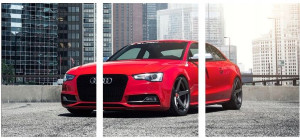 3x Obraz Na Ścianę Czerwone Audi Tryptyk 50x70