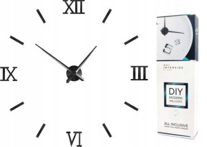 Zegar Ścienny Duży Nowoczesny Naklejany Diy Czarny