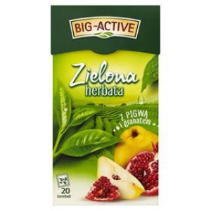 Big-active Herbata Zielona Z Pigwą I Granatem 30 G (20 X 1,5 G)