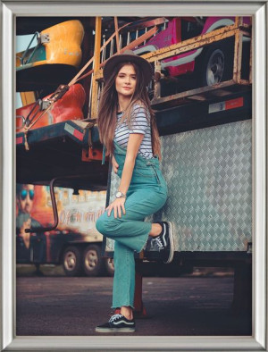 Ramka Na Zdjęcia Srebrna Foto Ramka 40x50 Cm