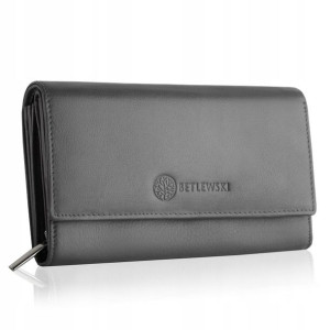 Skórzany Portfel Damski Premium Betlewski Rfid