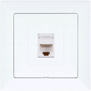 Gniazdo internetowe LAN RJ45 OPAL biały