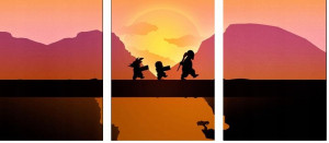 3x Obraz Na Ścianę Dragon Ball Red Sky 50x70