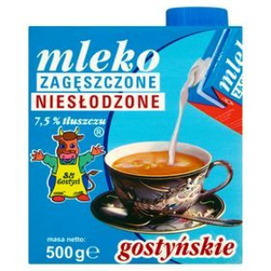 Sm Gostyń Mleko Gostyńskie Zagęszczone Niesłodzone 7,5% 500 G