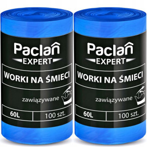 Worki na Smieci PACLAN EXPERT Wiazane 60L 200 szt