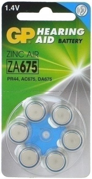 6x Bateria słuchowa GP ZA 675 1,4V Zinc-Air 620mAh