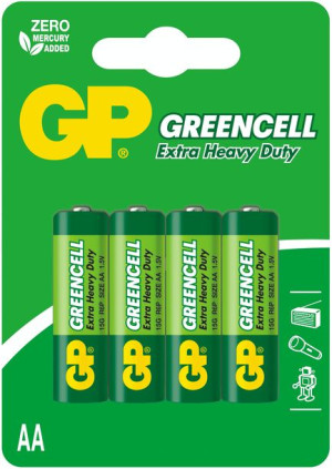 Baterie AA GP GREENCELL R06 1,5V - 4 szt Blister