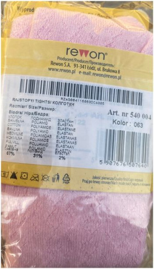 Rajstopy Dziewczece Rewon Aloe Azur 116/122 Rozowe