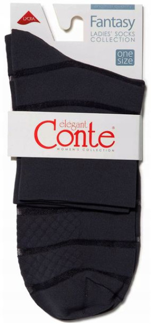 Skarpetki Damskie Stopki Conte Fantasty Nero