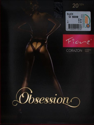 CORAZON Rajstopy Wzory FIORE BIKINI 20DEN R2 BLACK
