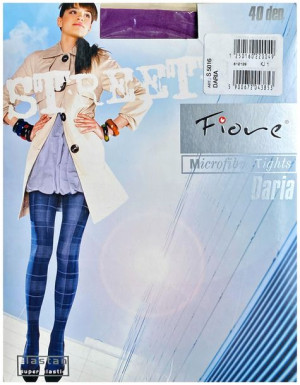 DARIA Rajstopy Wzory FIORE 40 DEN R3 NAVY BLUE