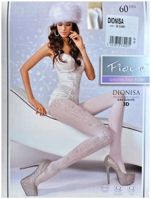 DIONISA Rajstopy Wzory FIORE 3D 60 DEN R2 BLACK