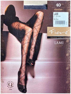 LAMI Rajstopy Wzory FIORE 40 DEN R2 BLACK