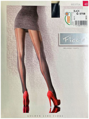 HESTIA Rajstopy Wzory FIORE 40 DEN R4 BLACK