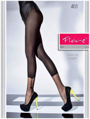 FELICIA Rajstopy Wzory FIORE 40 DEN R2 BLACK