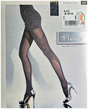 FERNANDA Rajstopy Wzory FIORE 40 DEN R3 BLACK