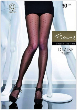 DEZIRE Rajstopy kropki Wzory FIORE 30 den R4 BLACK