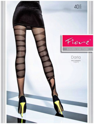 DARLA Rajstopy Wzory FIORE 40 DEN R3 BLACK
