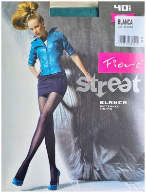 BLANCA Rajstopy Wzory FIORE 40 DEN R2 JADE