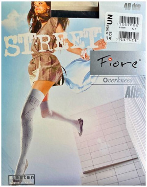 ALICE Zakolanowki WZORY FIORE 40 DEN PLUM