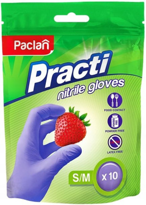 PACLAN Rekawiczki Nitrylowe S/M 10 szt