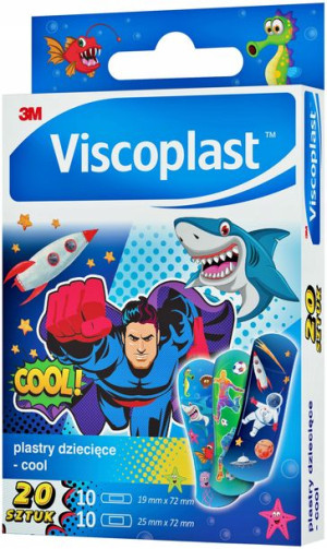VISCOPLAST Plastry dla dzieci Dekorowane COOL 20 S