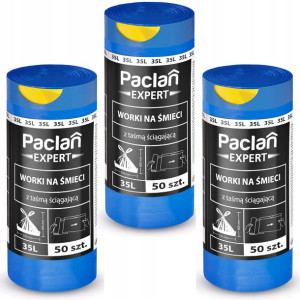 PACLAN EXPERT Worki na śmieci z taśmą 35 L 3 ROLKI