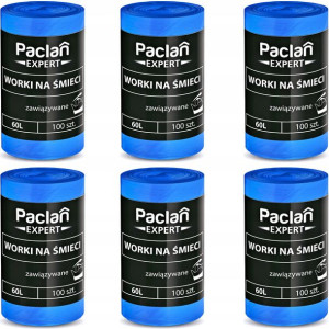 PACLAN EXPERT Worki na Śmieci Wiązane 60L 6 ROLEK