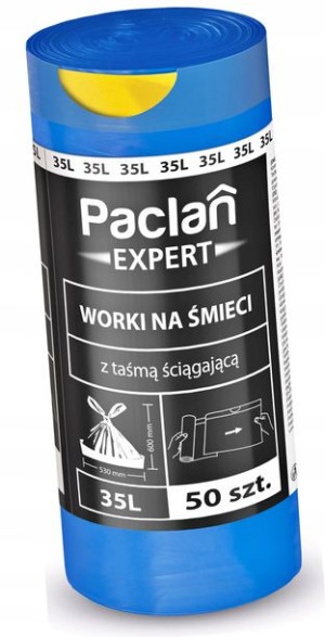 PACLAN EXPERT Worki na śmieci z taśmą 35L - 50 szt