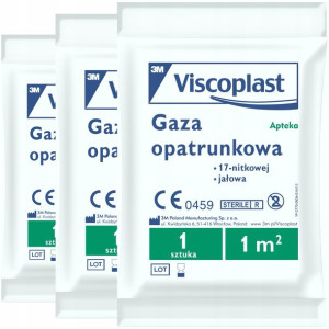 3 Szt Viscoplast Jałowa Gaza Opatrunkowa 1 M