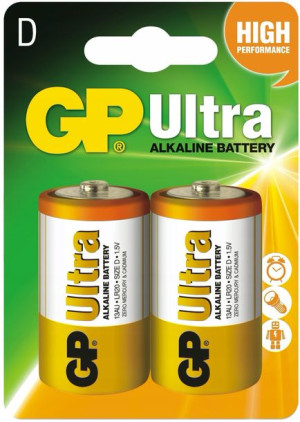 Baterie GP ULTRA ALKALINE LR20 D 1,5V - 2 szt