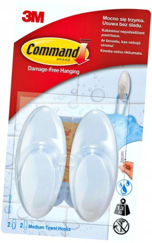 Command 3m 2 Haki Łazienkowe Średnie 1,3kg Bath-18