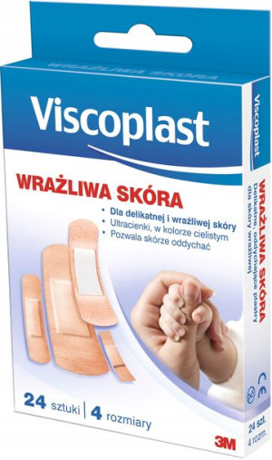Viscoplast Plastry Wrażliwa Skóra Zestaw 24 Szt