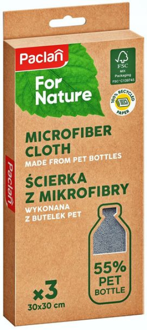 Paclan Ścierka Z Mikrofibry Nature 3 Szt
