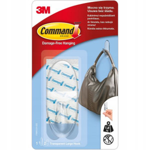 Command 3m Przeźroczyste Haczyk Duży 1szt 17093