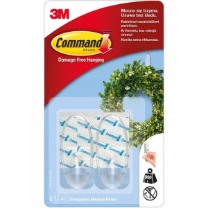 Command 3m Przeźroczyste Haczyki Średnie 2sz 17091