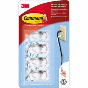 Command 3m Haczyki Organizacja Kabli 4szt 17301