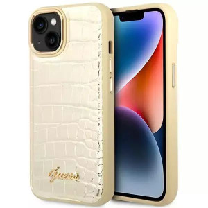 Oryginalne Etui IPHONE 14 Guess Croco Collection złote