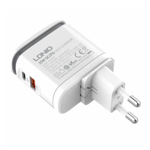 Ładowarka sieciowa z funkcją lampki LDNIO A2423C, USB + USB-C, PD + QC 3.0,