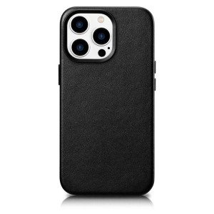 iCarer Case Leather pokrowiec etui z naturalnej skóry do iPhone 14 Pro czar