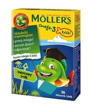 Omega-3 Rybki żelki z kwasami omega-3 i witaminą D3 dla dzieci Owocowe