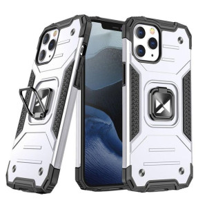 Wozinsky Ring Armor hybrydowe etui+magnetyczny uchwyt iPhone13 Pro srebrny