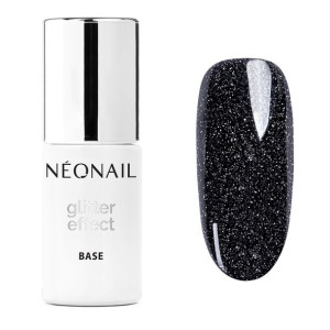 NeoNail Baza hybrydowa Glitter Effect Base Black Shine 7,2 ml