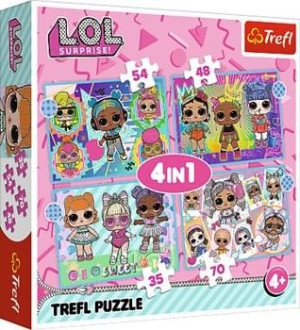 Puzzle Trefl 4w1 34613 Poznaj Laleczki
