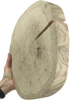 Okorowany Plaster Dębu 25-30 cm gr. 4 cm Szlifowany Drewno dębowe