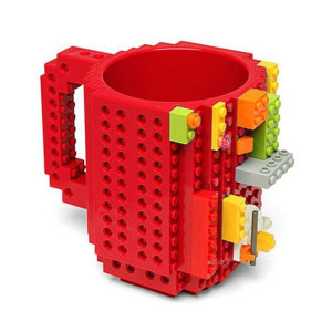 Kubek duży 350ml klockowy klocki czerwony